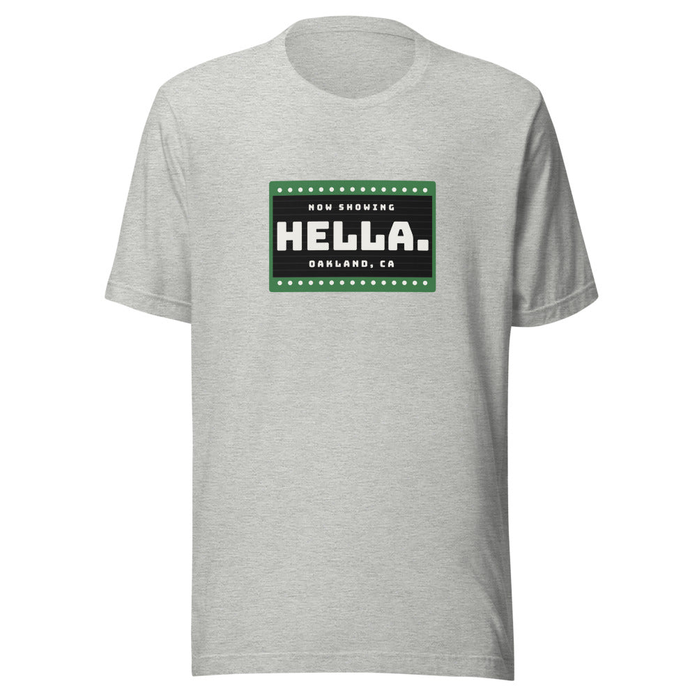 Oakland tee that says Hella.
