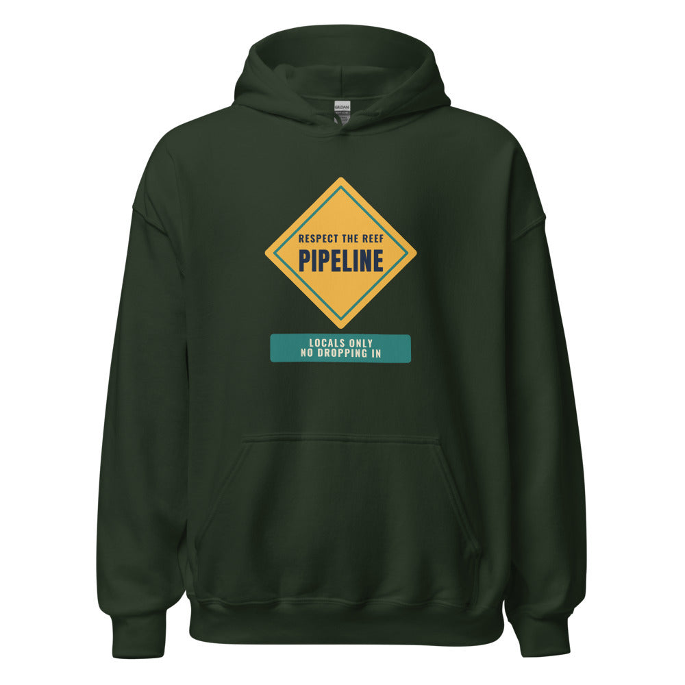 Pipeline Respect the Reef Locals Only No Dropping In – Hoodie – Forest