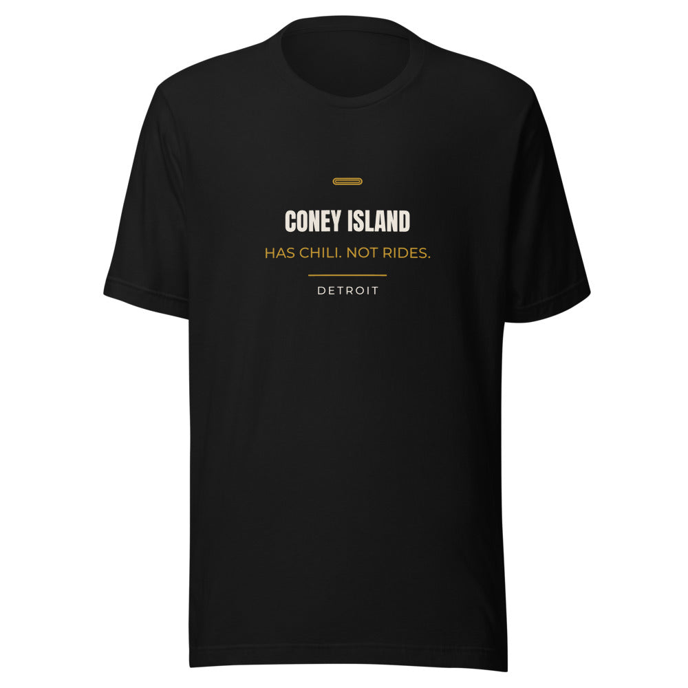 Black tee front with Detroit slogan print