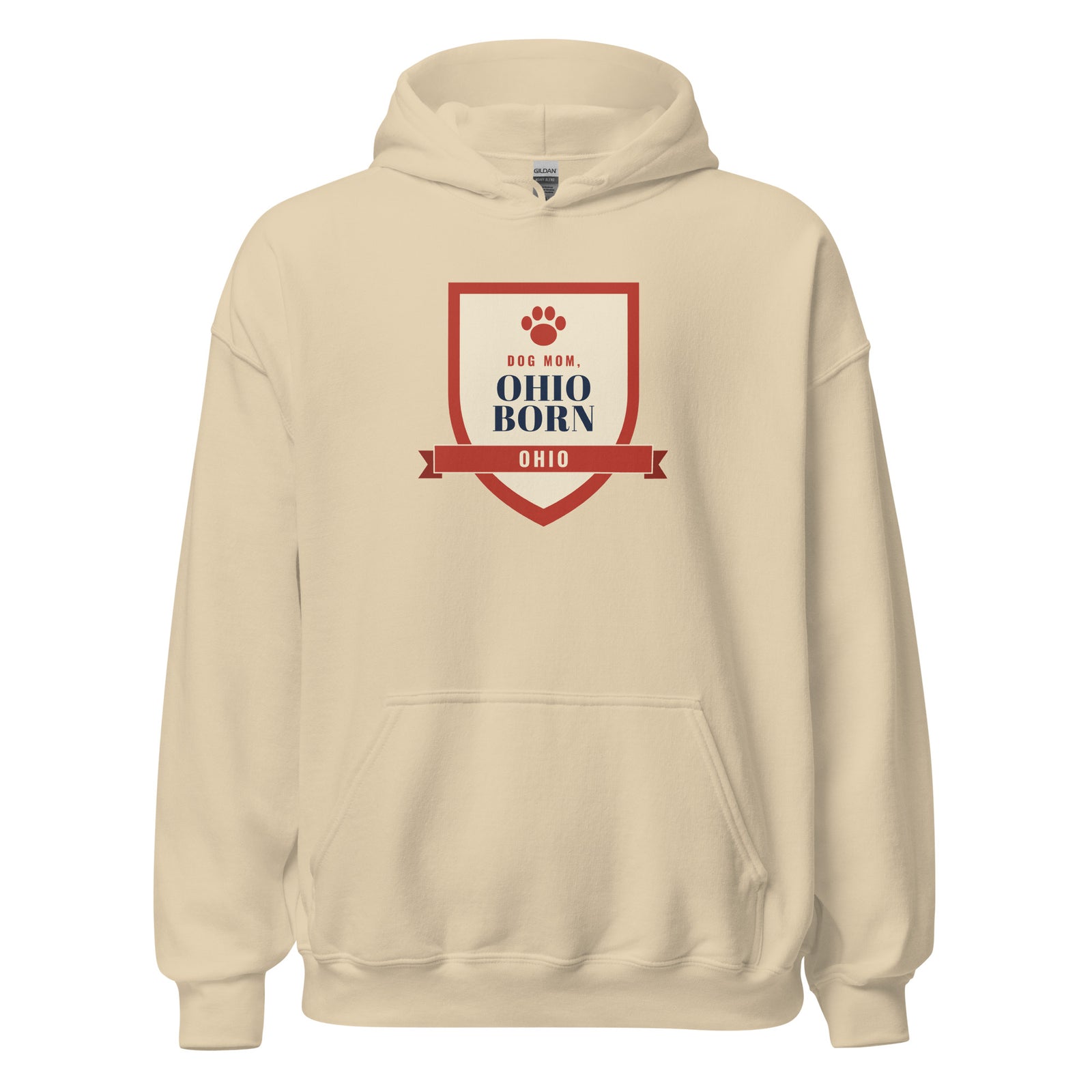 Dog Mom Ohio Born – Hoodie – Sand