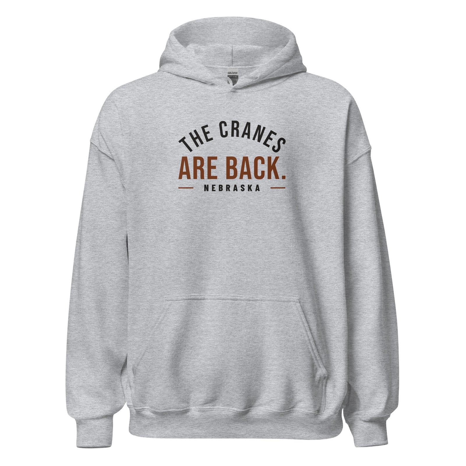 Nebraska The Cranes Are Back. – Hoodie – Heather Grey