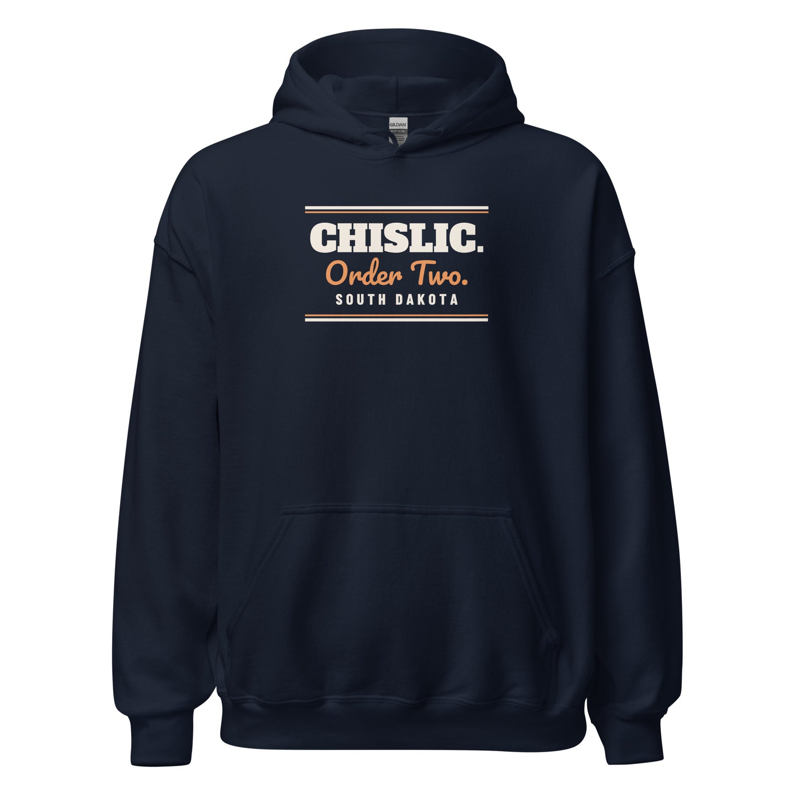 South Dakota Chislic. Order Two. – Hoodie – Navy