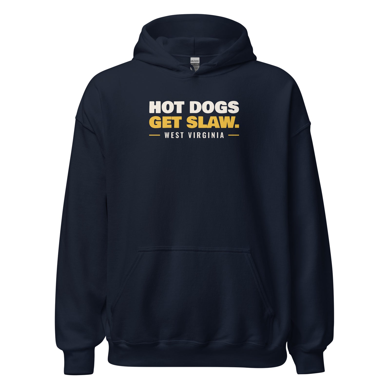 West Virginia Hot Dogs Get Slaw. – Hoodie – Navy