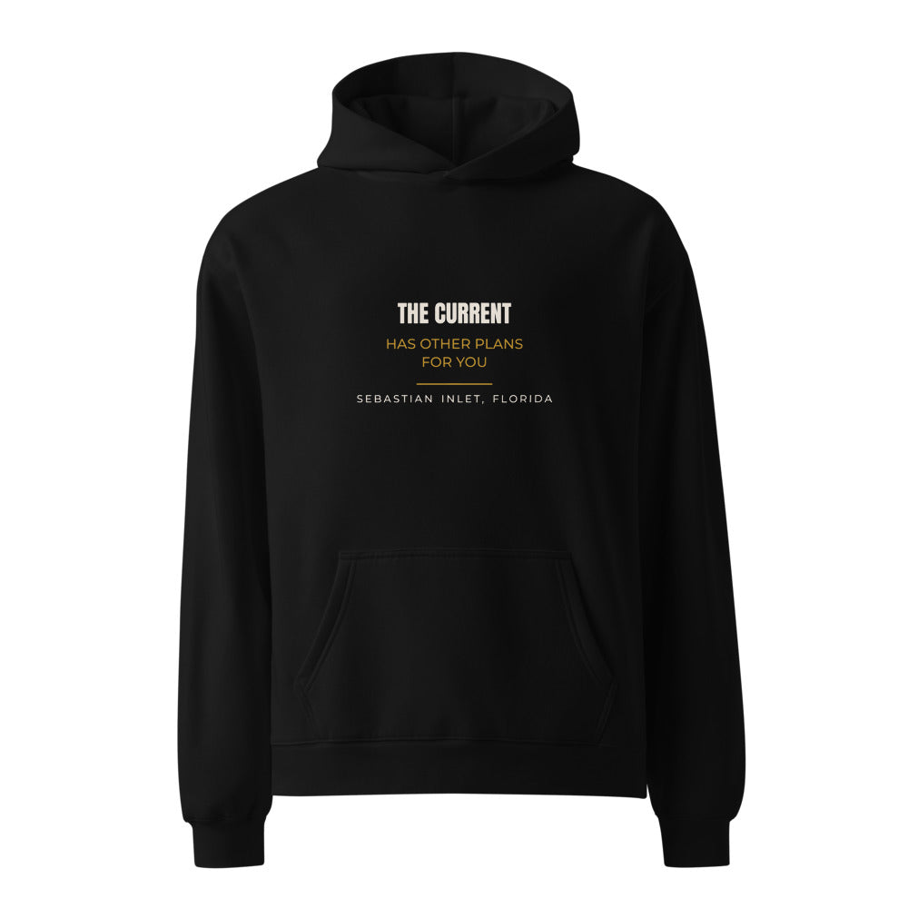 Black hoodie with The Current Has Other Plans for You Sebastian Inlet print