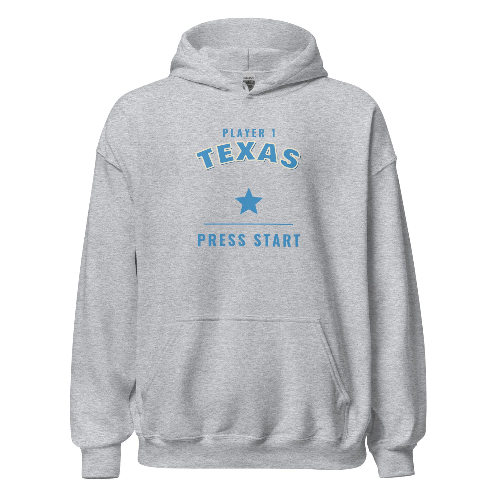 Player 1 Texas – Hoodie – Heather Grey