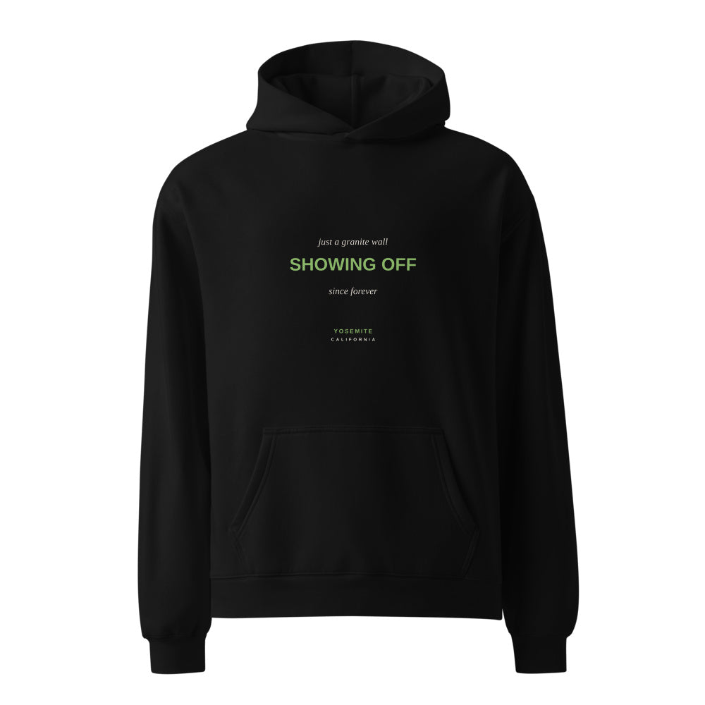 Yosemite National Park black hoodie front in white studio | Kreativ