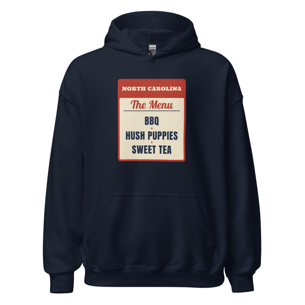 North Carolina BBQ Hush Puppies Sweet Tea – Hoodie – Navy