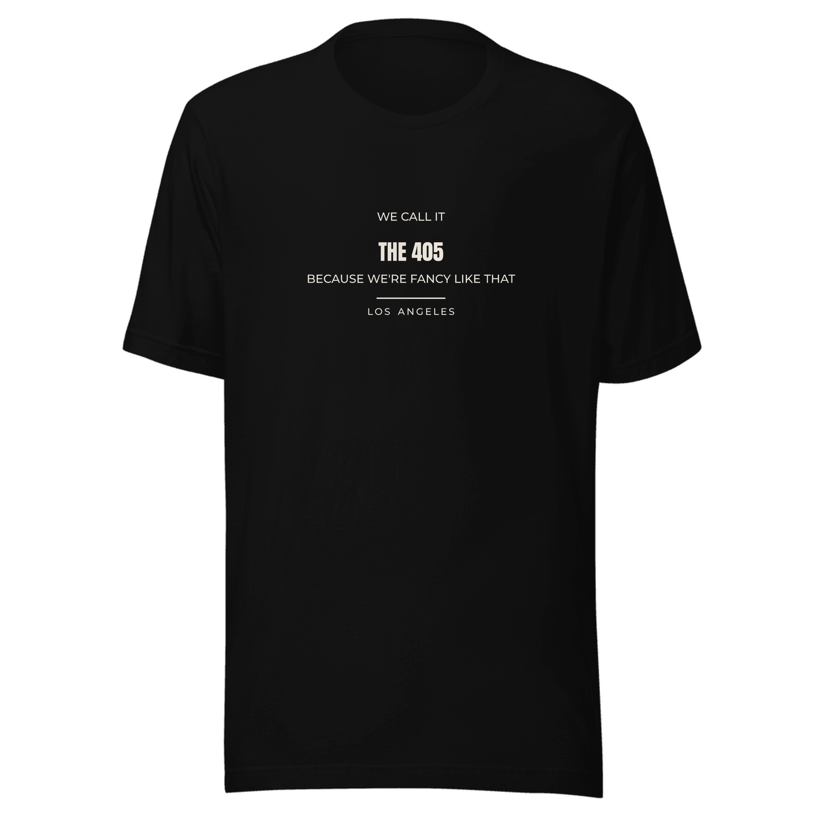 Black hoodie with Los Angeles, California design: We Call It the 405 Because We're Fancy Like That