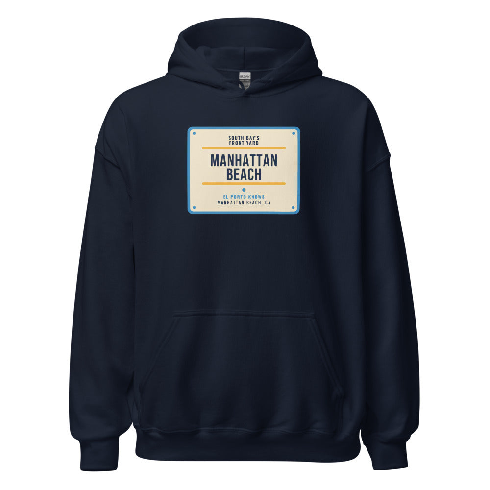 Manhattan Beach South Bay's Front Yard El Porto Knows – Hoodie – Navy