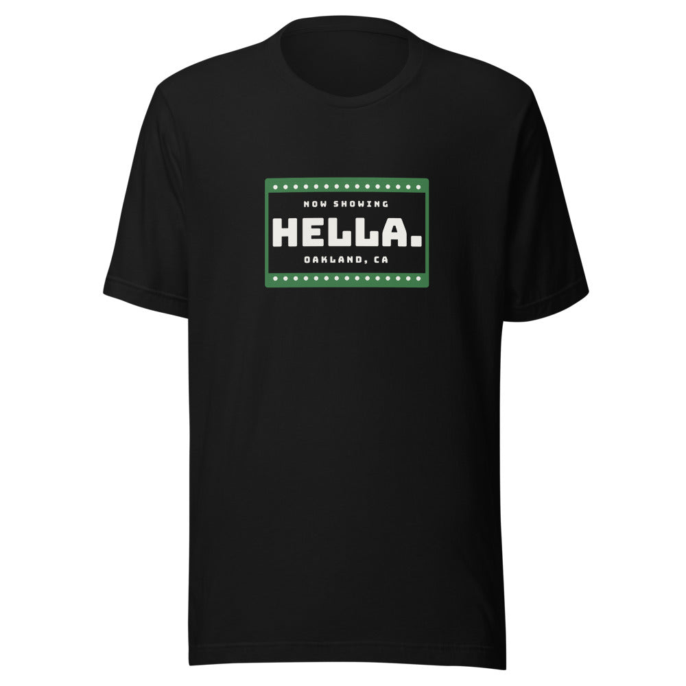 Oakland tee that says Hella.