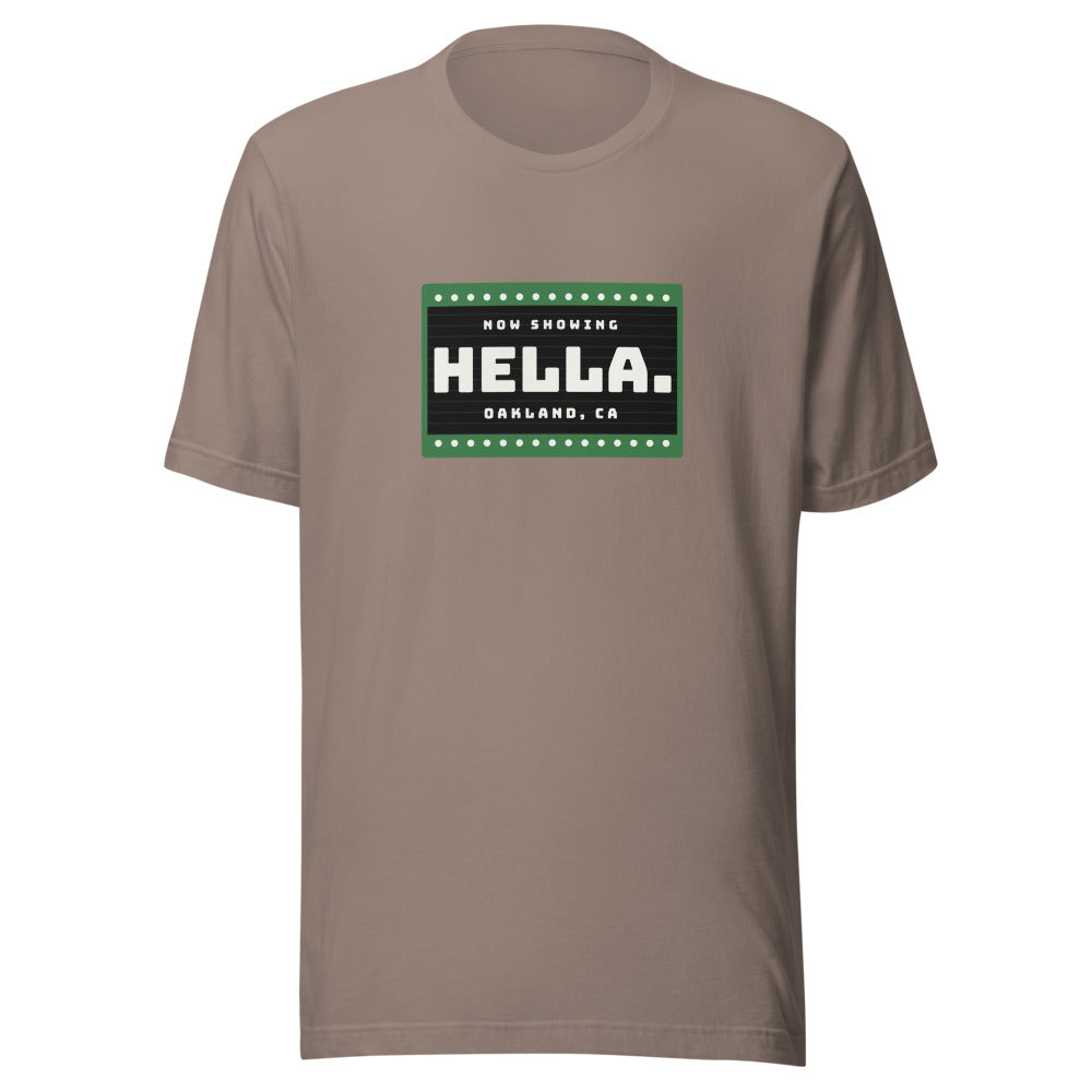 Oakland tee that says Hella.