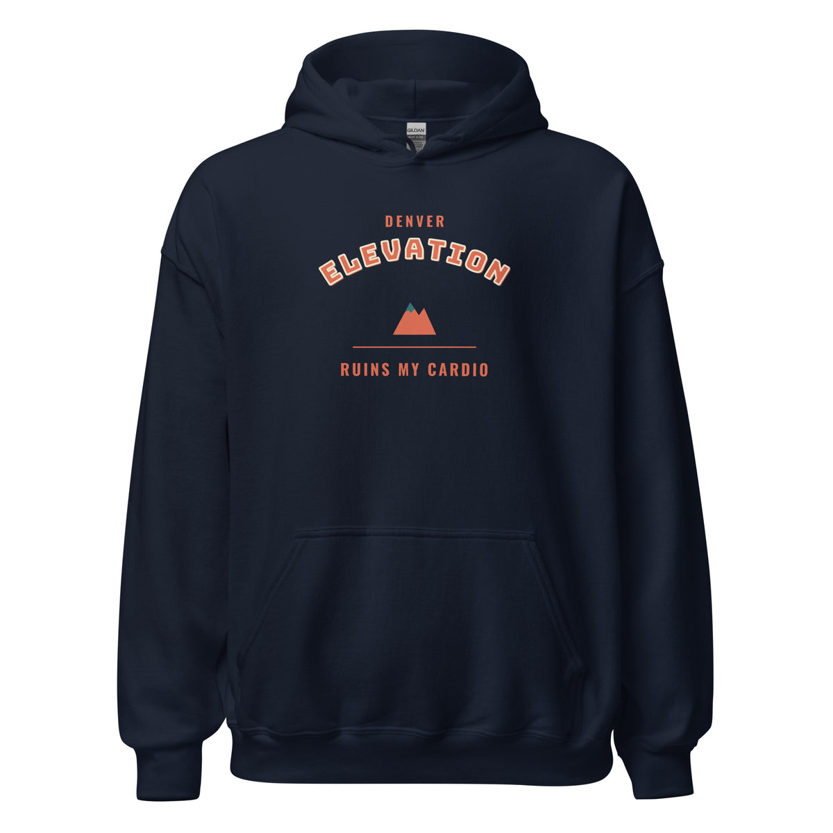 Denver Elevation Ruins My Cardio – Hoodie – Navy
