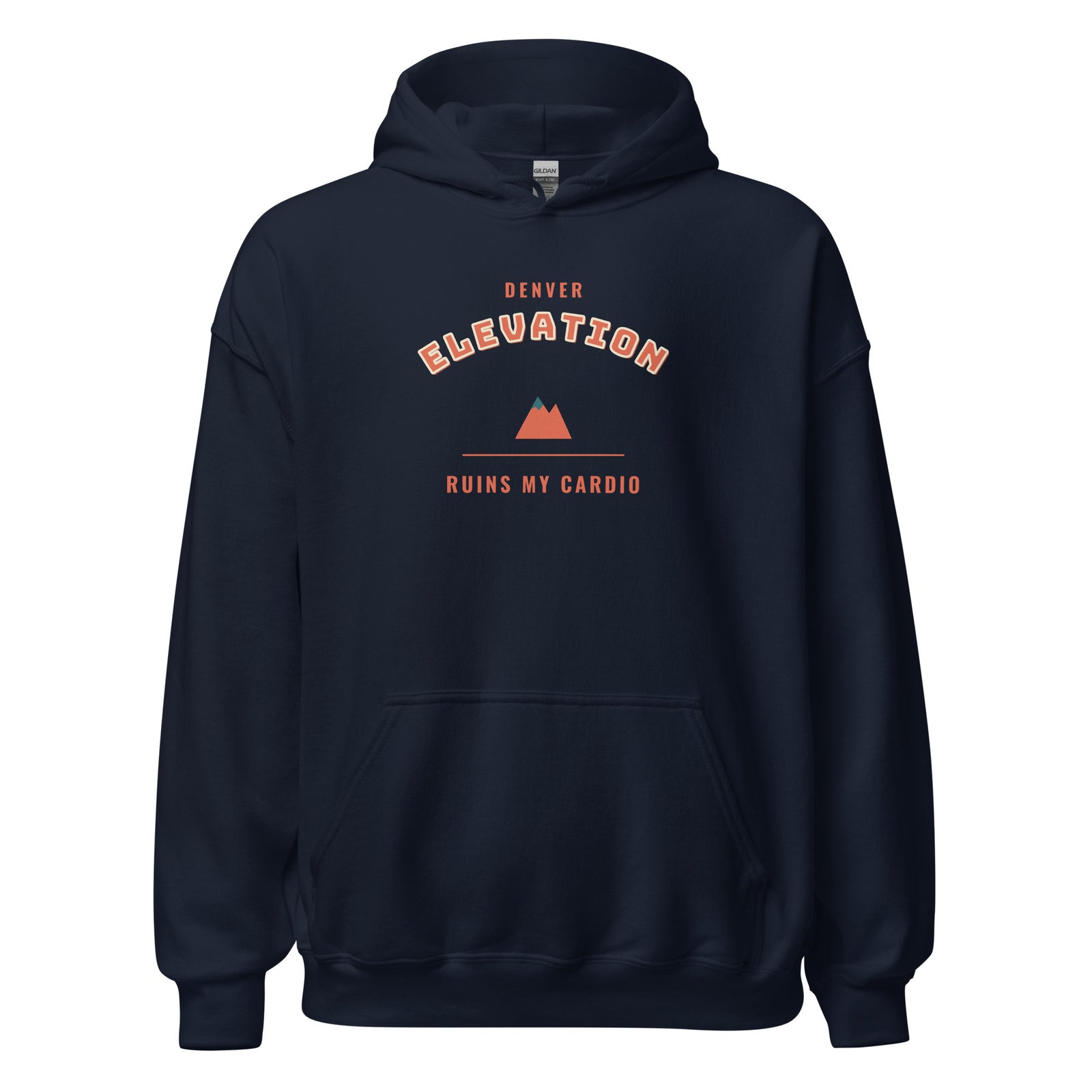 Denver Elevation Ruins My Cardio – Hoodie – Navy