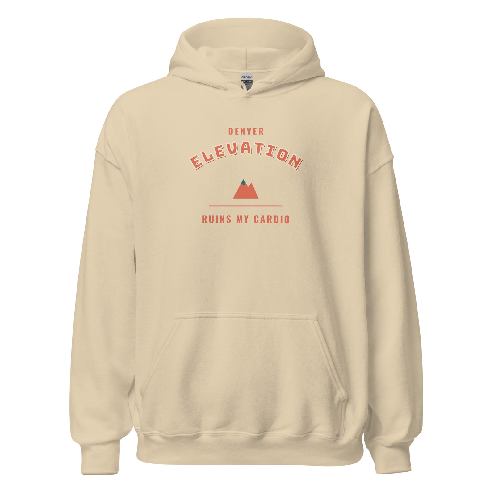 Denver Elevation Ruins My Cardio – Hoodie – Sand