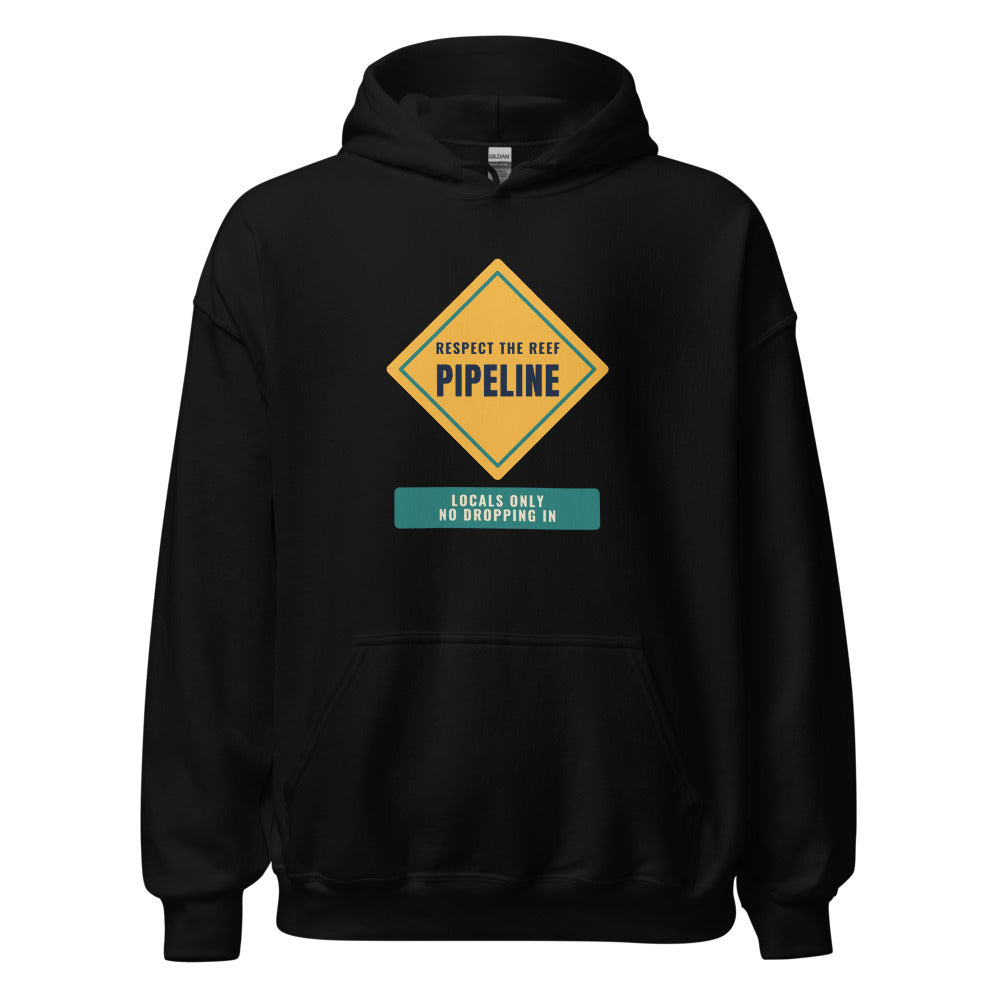Pipeline Respect the Reef Locals Only No Dropping In – Hoodie – Black