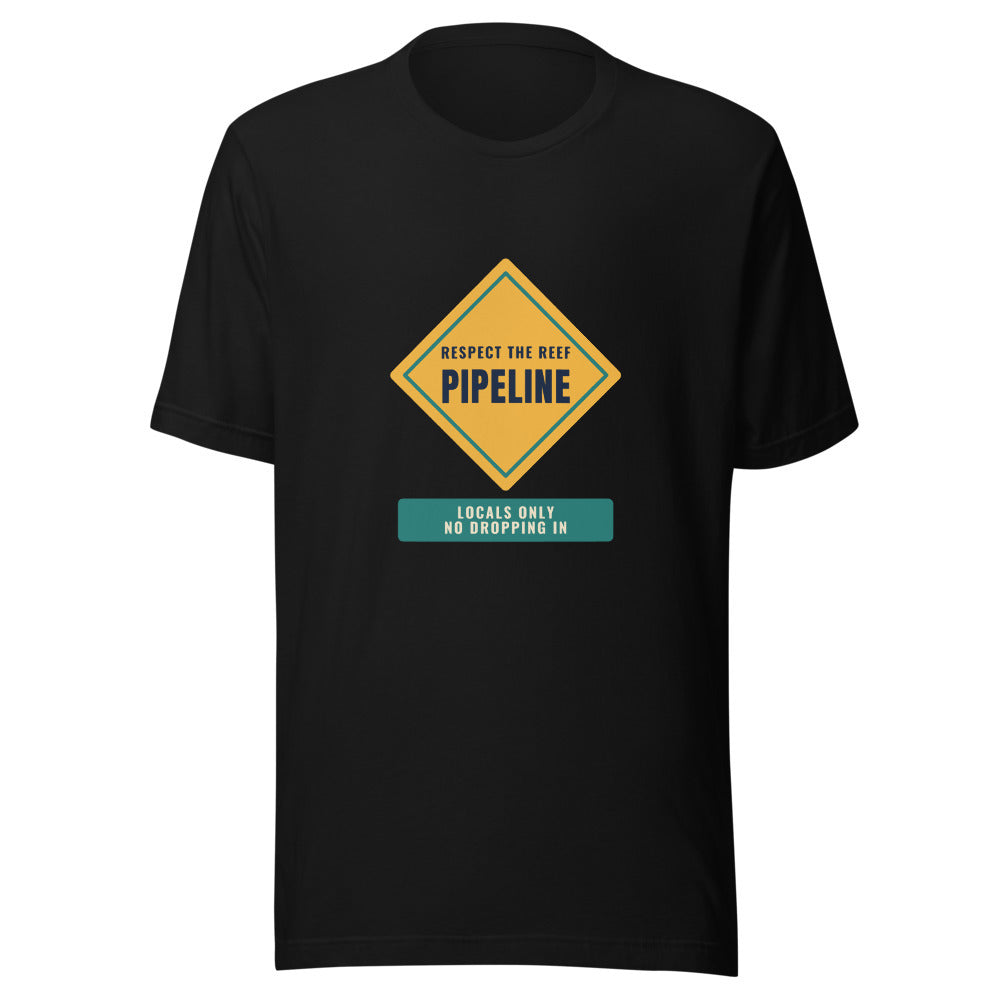Pipeline Respect the Reef Locals Only No Dropping In – Tee – Black