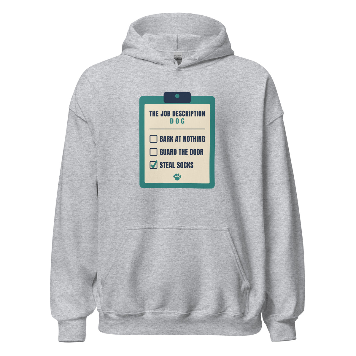 The Job Description Bark At Nothing – Hoodie – Heather Grey