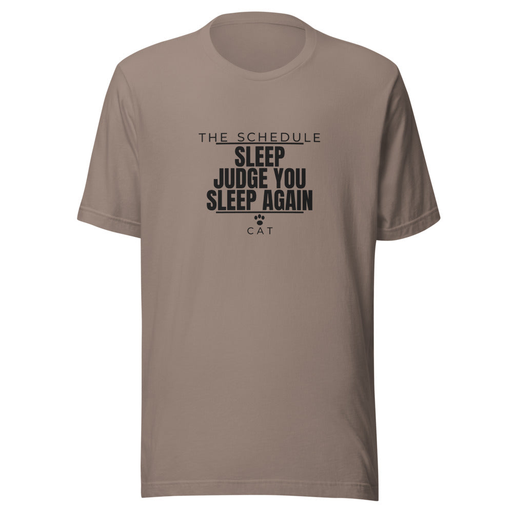 Tee that says The Schedule Sleep Again