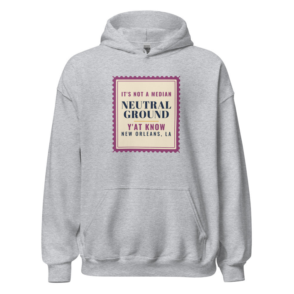 New Orleans It's Not a Median Neutral Ground – Hoodie – Heather Grey