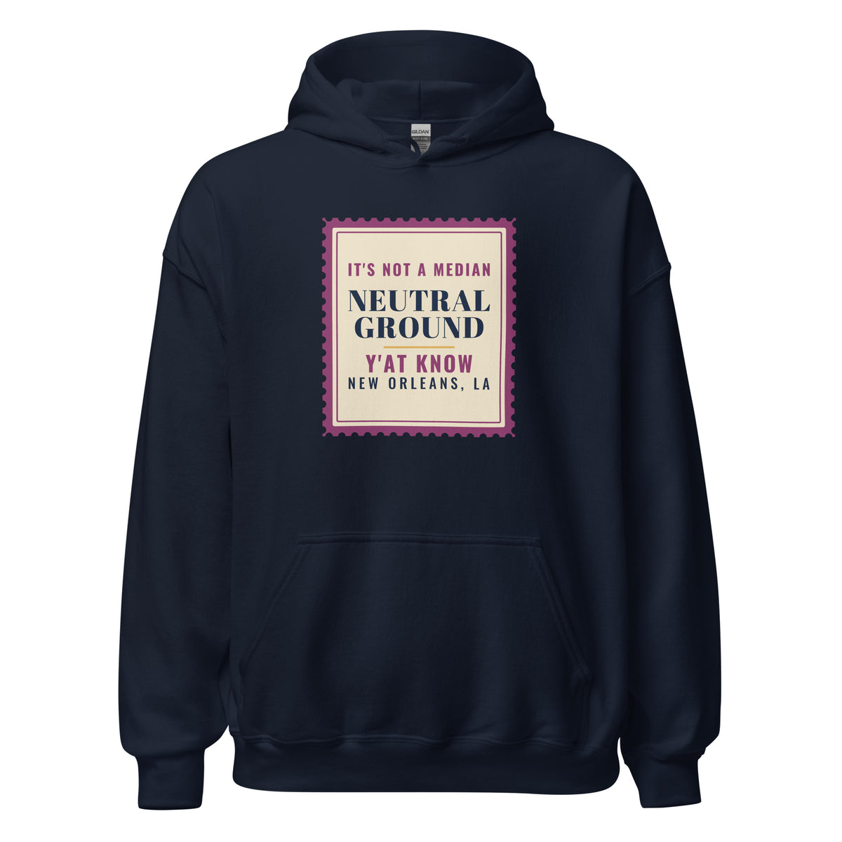 New Orleans It's Not a Median Neutral Ground – Hoodie – Navy