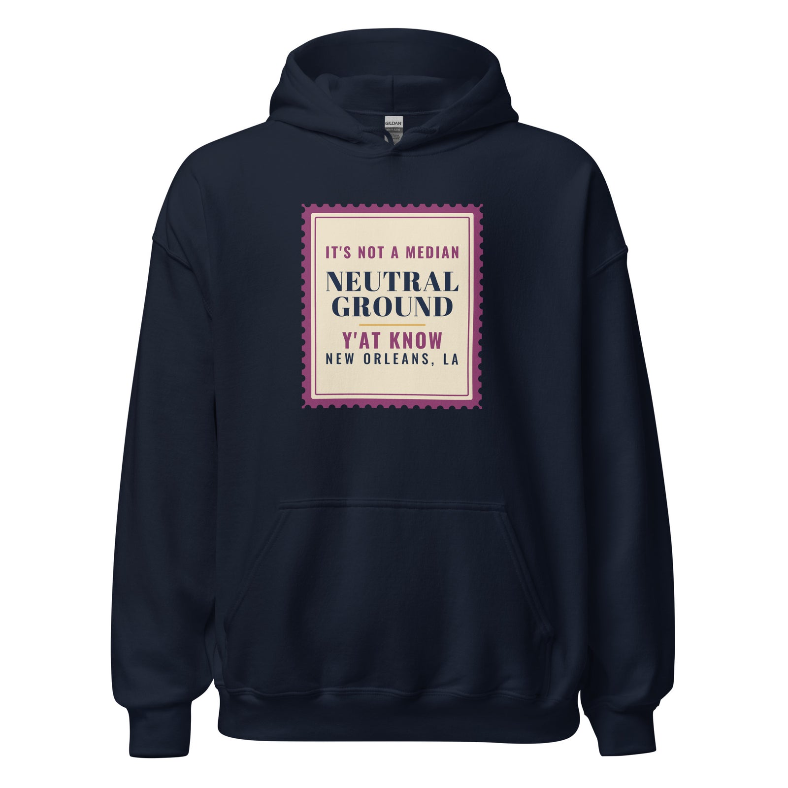New Orleans It's Not a Median Neutral Ground – Hoodie – Navy