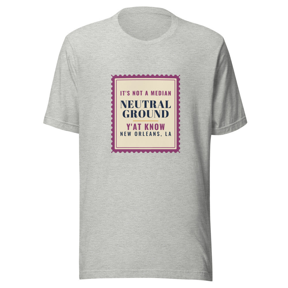 New Orleans It's Not a Median Neutral Ground – Tee – Heather Grey