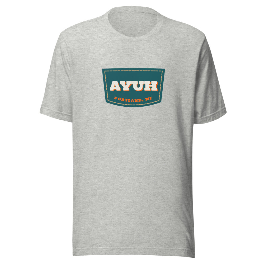 Portland, Maine tee that says Ayuh.