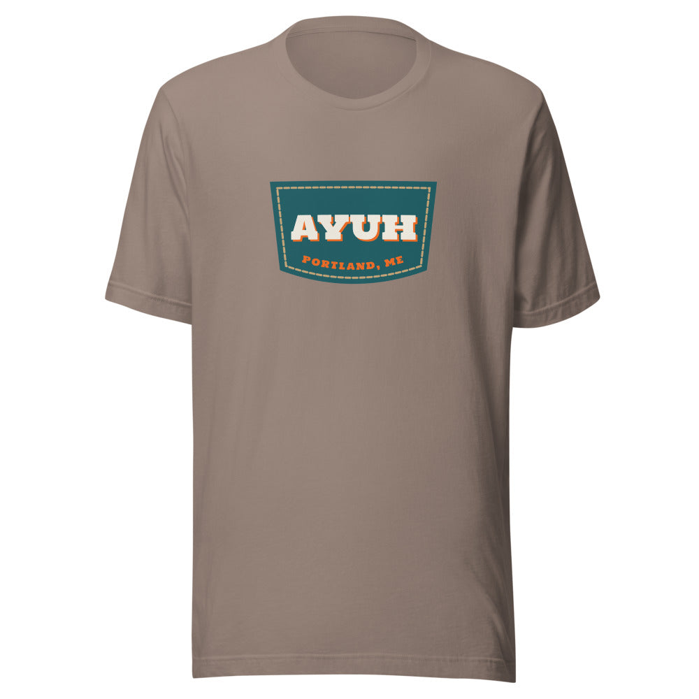 Portland, Maine tee that says Ayuh.