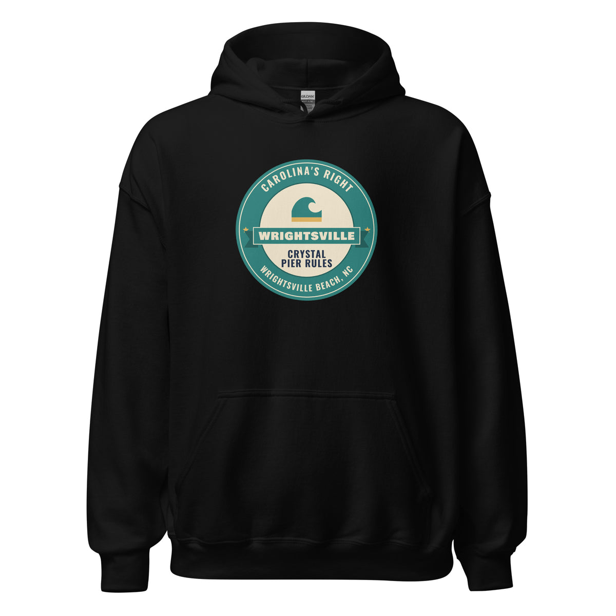 Wrightsville Beach Carolina's Right Crystal Pier Rules – Hoodie – Black