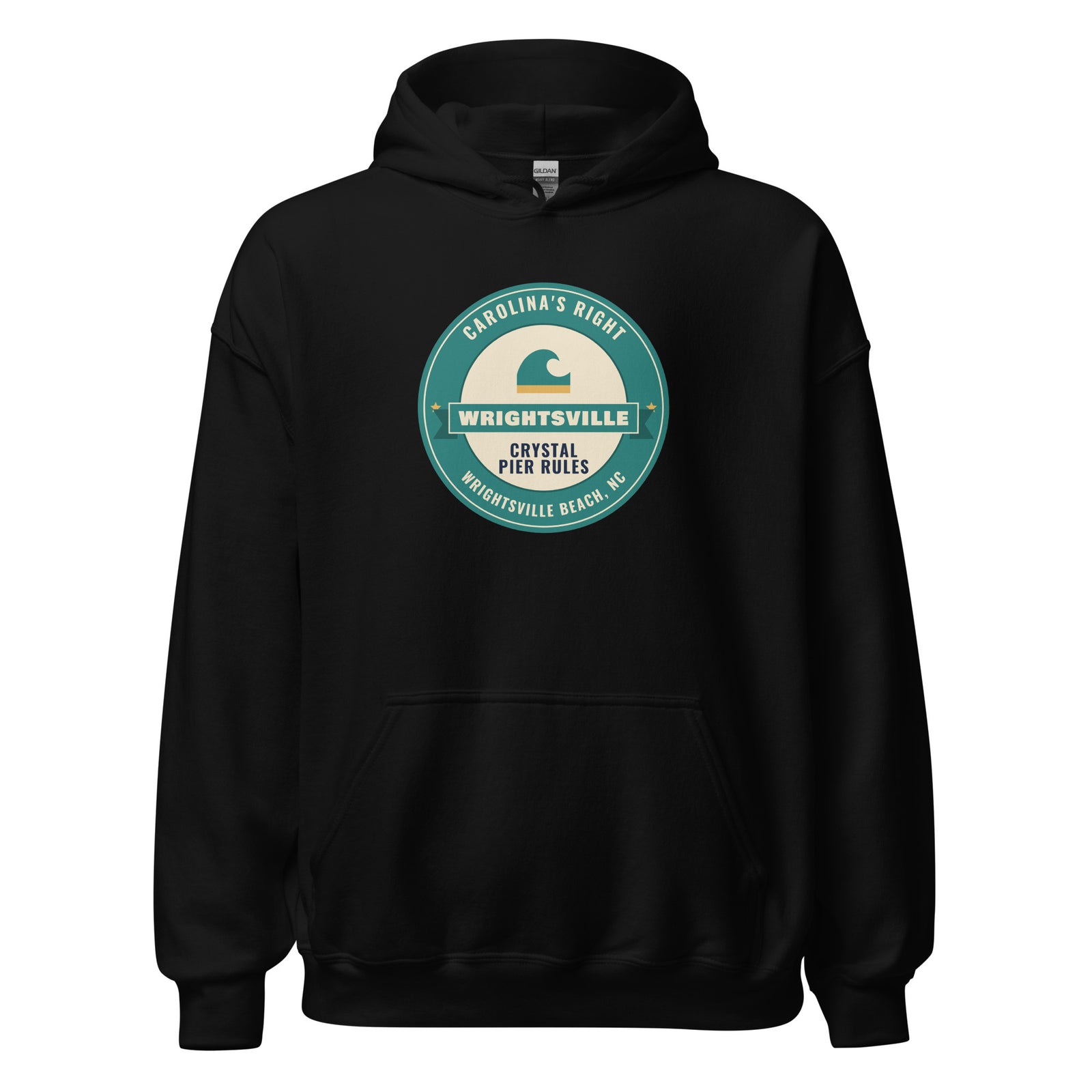 Wrightsville Beach Carolina's Right Crystal Pier Rules – Hoodie – Black