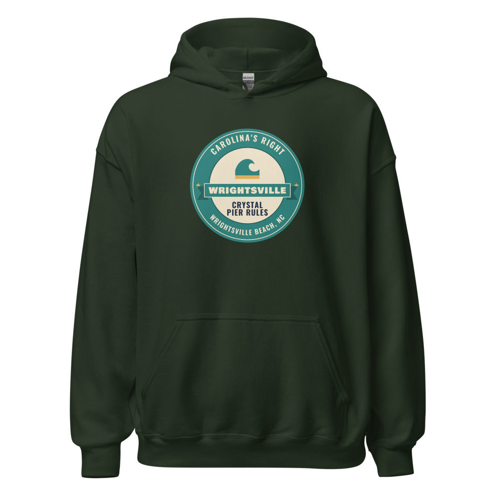 Wrightsville Beach Carolina's Right Crystal Pier Rules – Hoodie – Forest