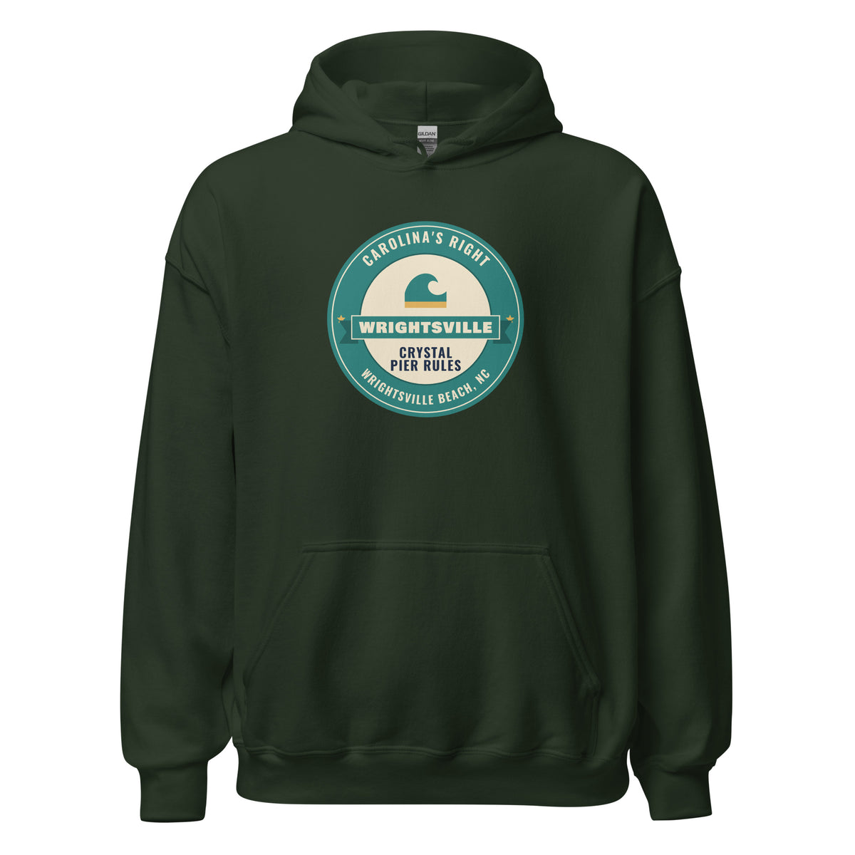 Wrightsville Beach Carolina's Right Crystal Pier Rules – Hoodie – Forest