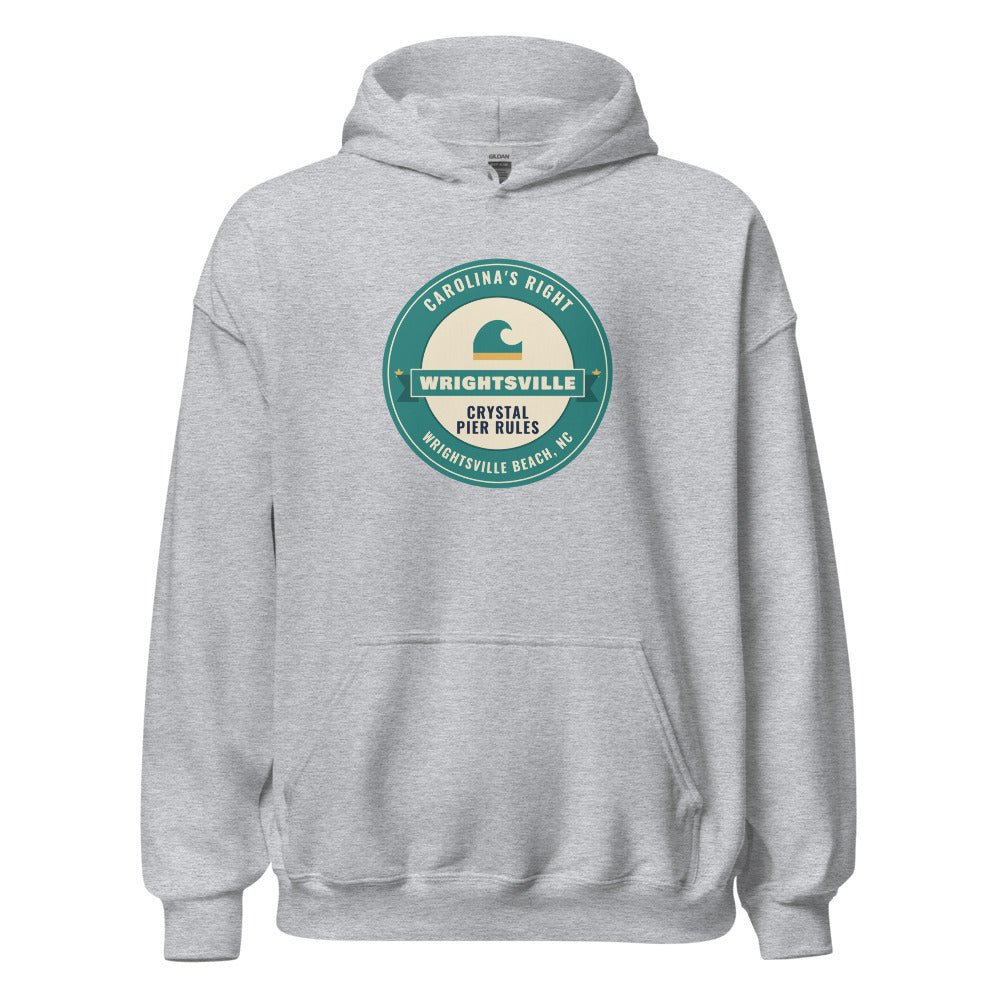Wrightsville Beach Carolina's Right Crystal Pier Rules – Hoodie – Black