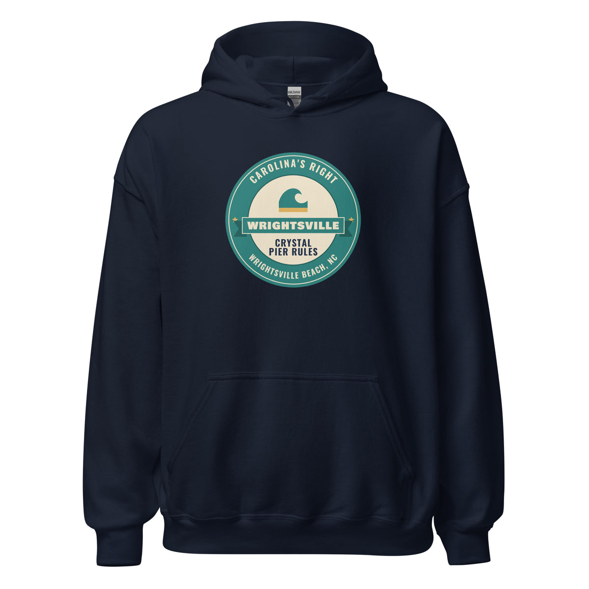 Wrightsville Beach Carolina's Right Crystal Pier Rules – Hoodie – Navy