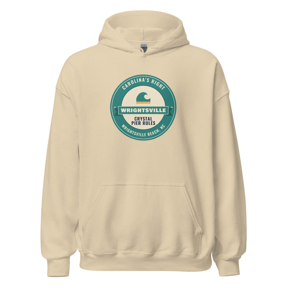 Wrightsville Beach Carolina's Right Crystal Pier Rules – Hoodie – Sand
