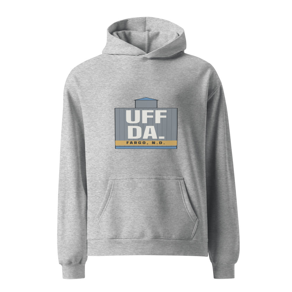 Fargo hoodie that says Uff Da.