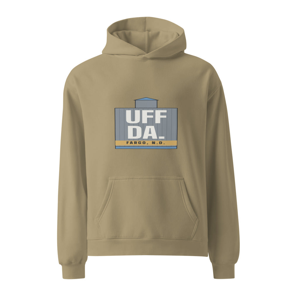 Fargo hoodie that says Uff Da.