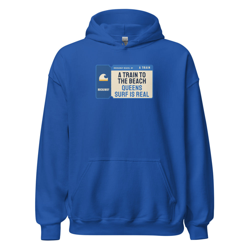 Rockaway Beach A Train to the Beach Queens Surf Is Real – Hoodie – Royal