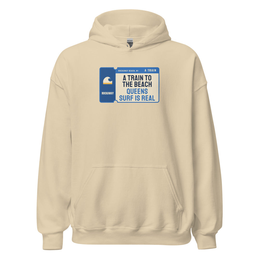 Rockaway Beach A Train to the Beach Queens Surf Is Real – Hoodie – Sand