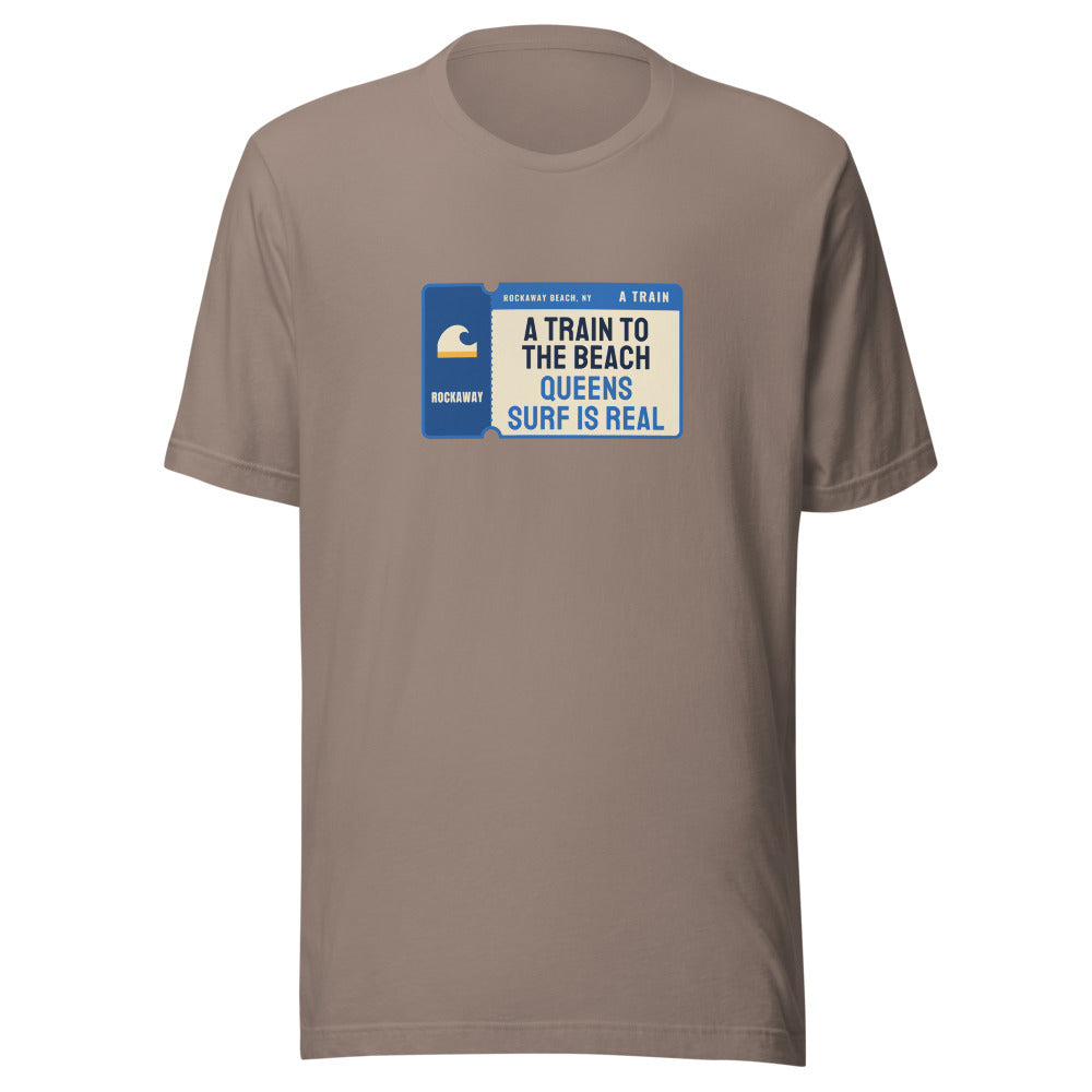 Rockaway Beach A Train to the Beach Queens Surf Is Real – Tee – Pebble