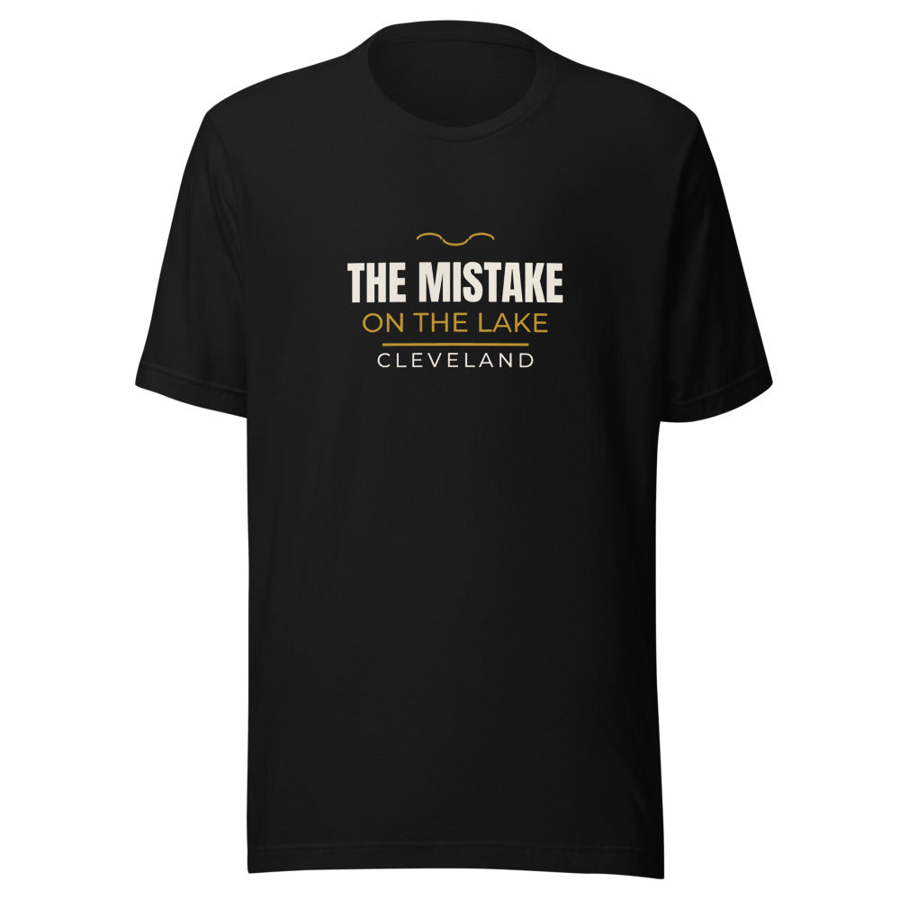 Black tee front with Cleveland slogan print