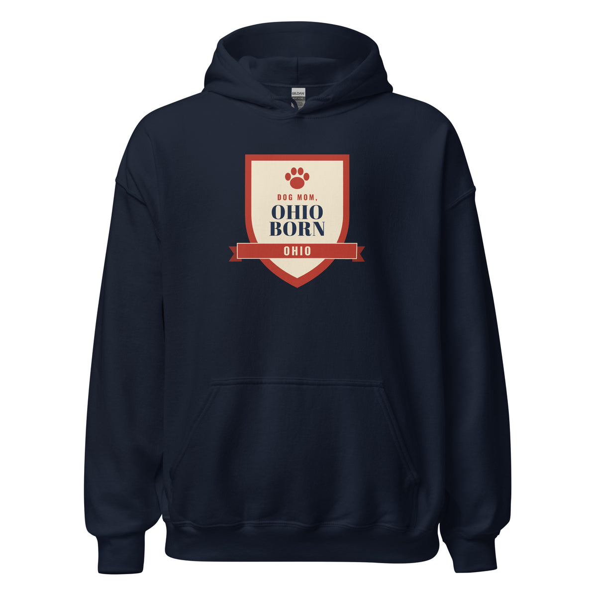 Dog Mom Ohio Born – Hoodie – Navy