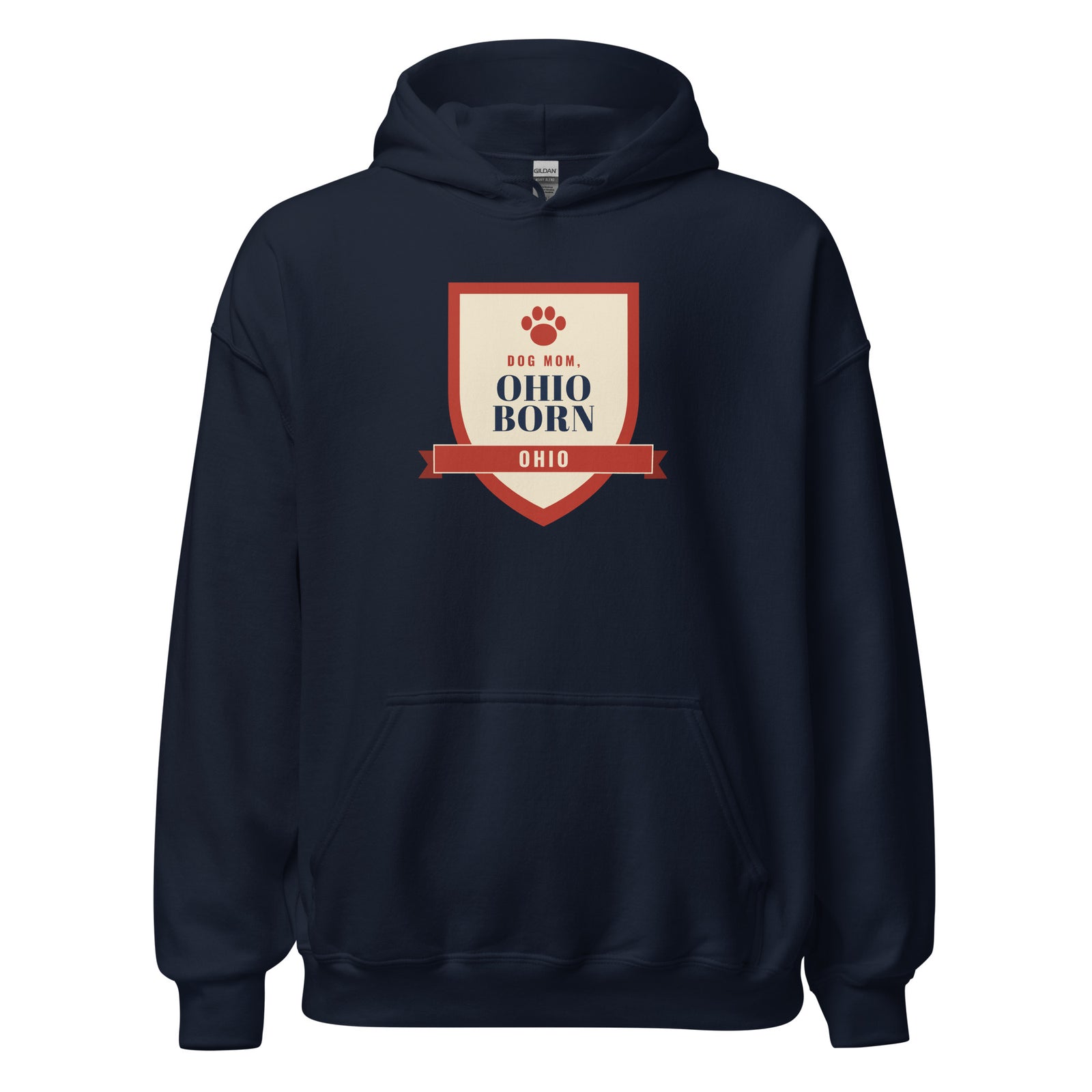 Dog Mom Ohio Born – Hoodie – Navy