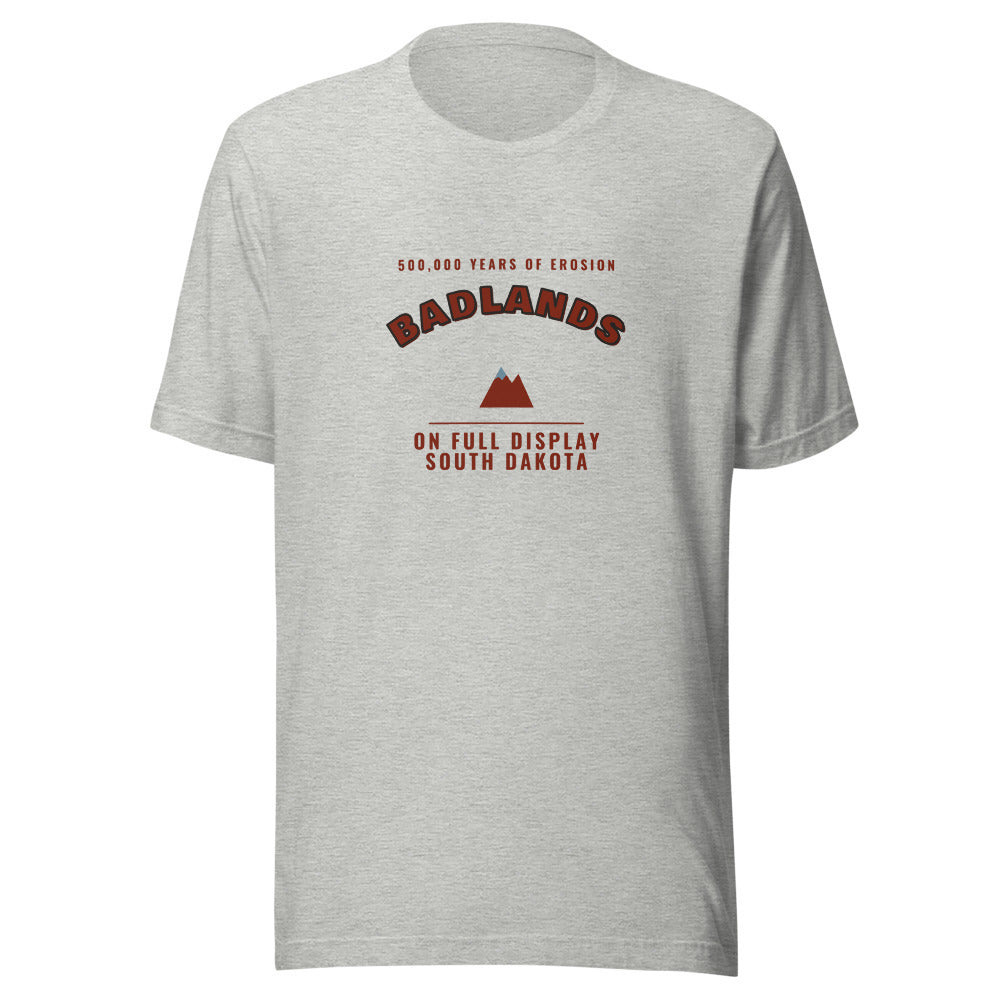 Badlands National Park 500 000 Years of Erosion On Full Display – Tee – Heather Grey