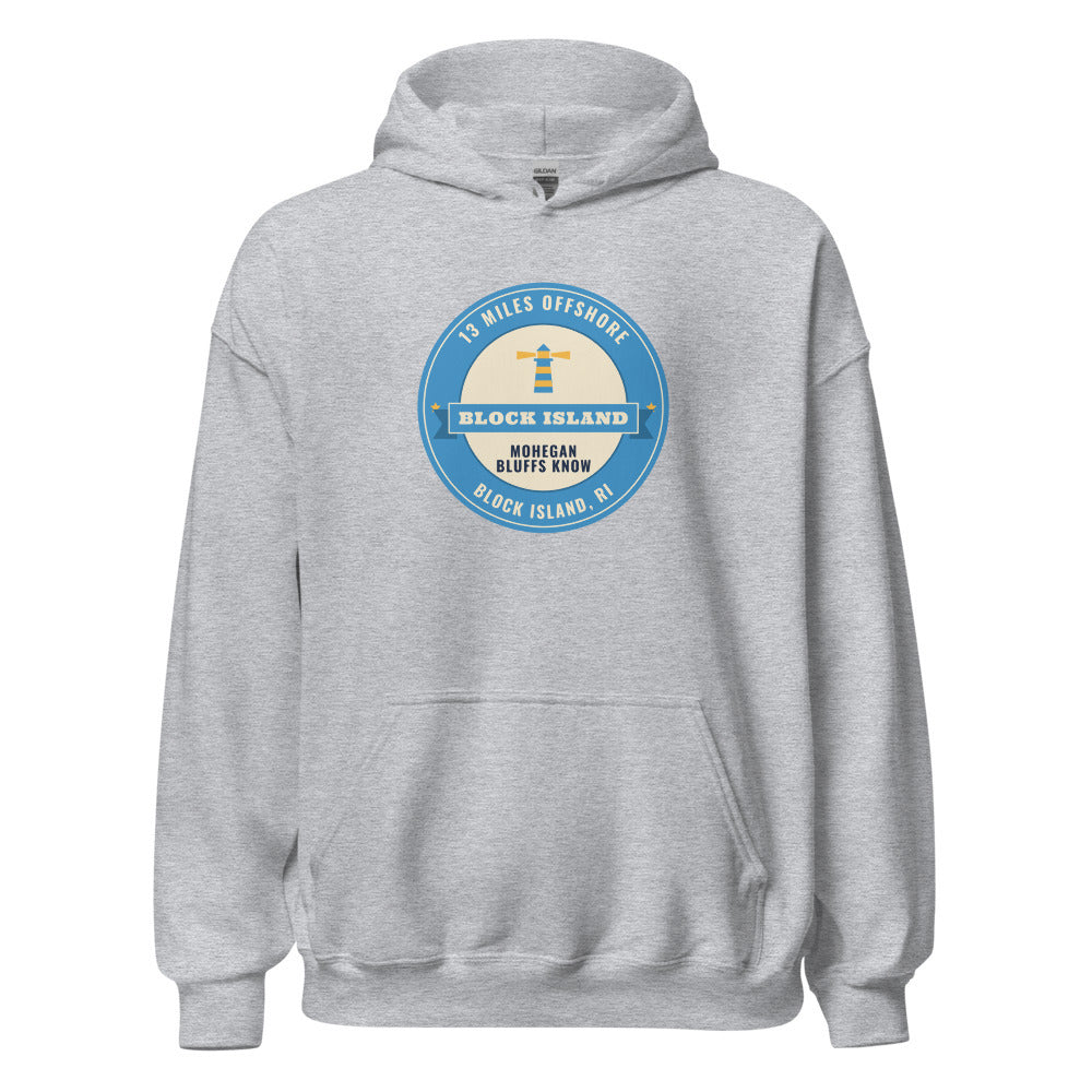 Block Island 13 Miles Offshore Mohegan Bluffs Know – Hoodie – Black