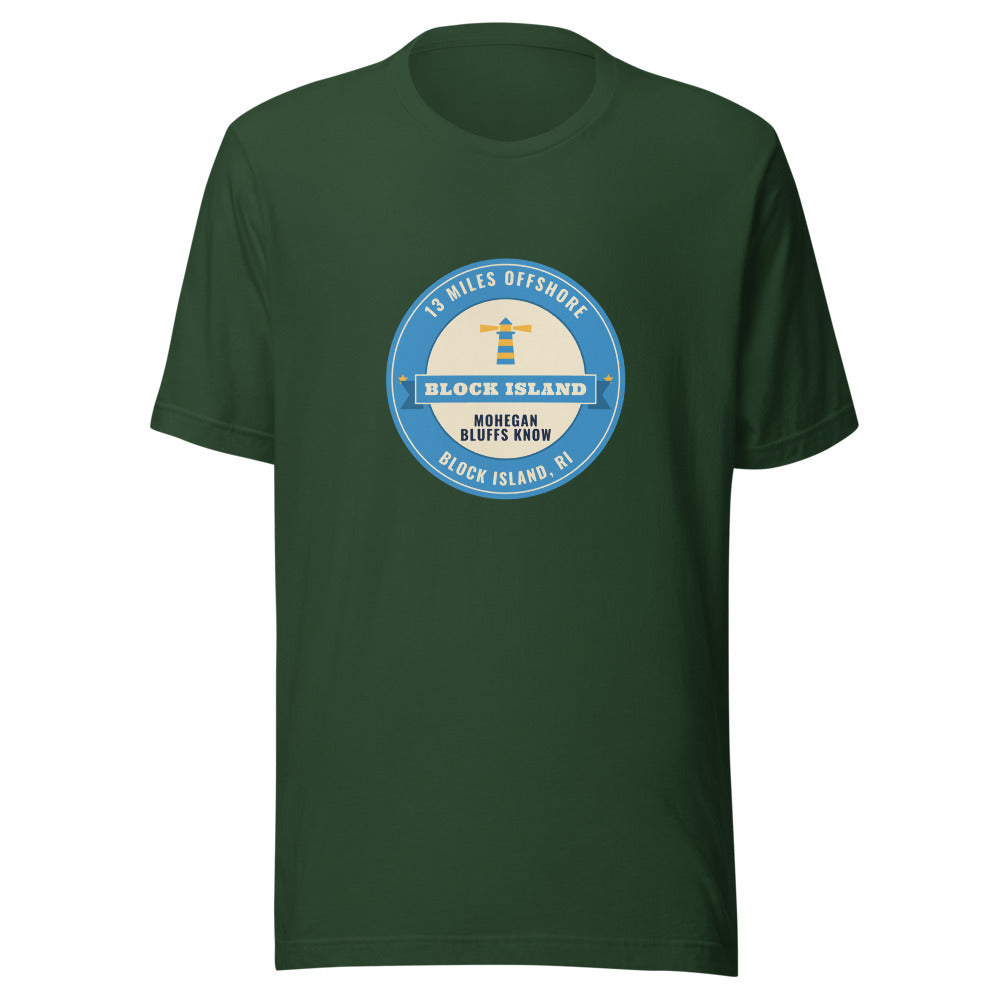 Block Island 13 Miles Offshore Mohegan Bluffs Know – Tee – Forest