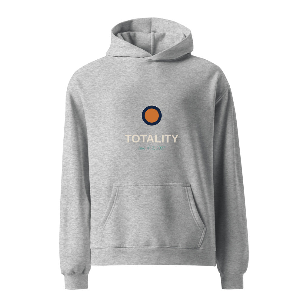 Eclipse 2027 black hoodie front in white studio | Kreativ