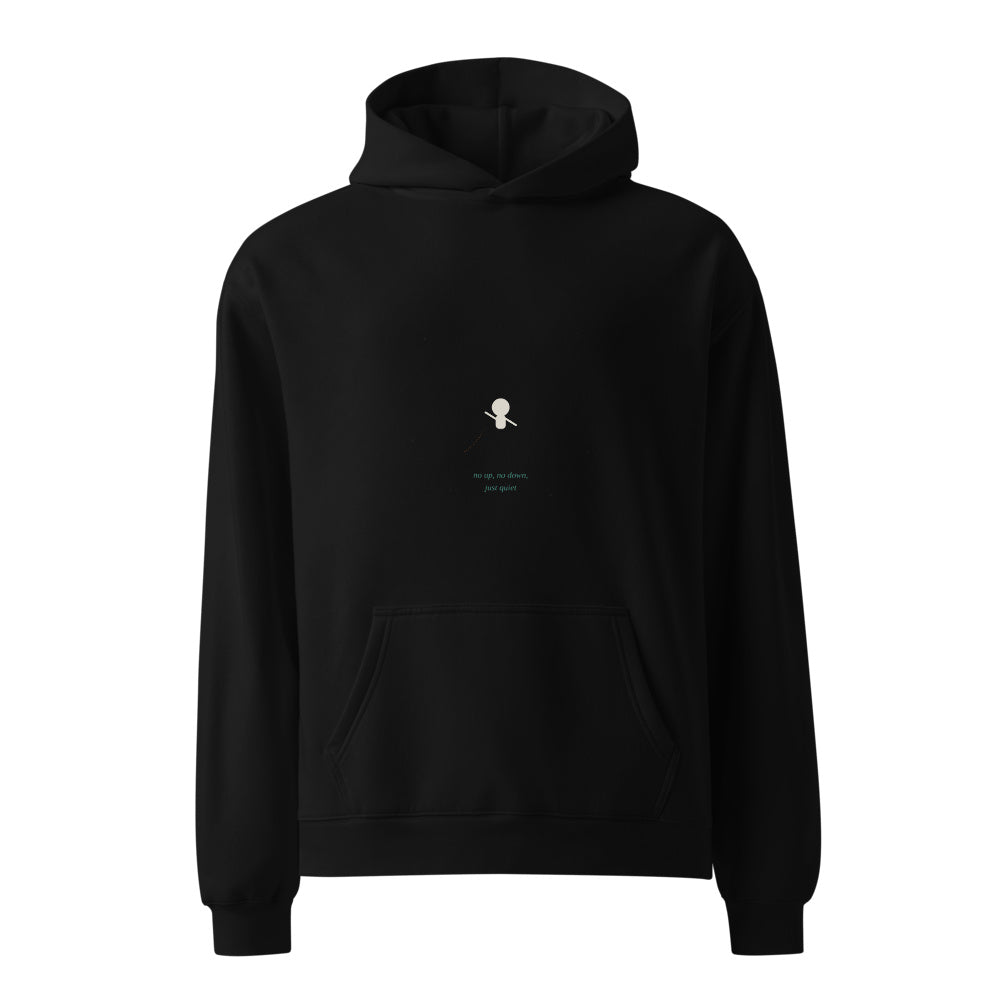 Lost In Void black hoodie front in white studio | Kreativ