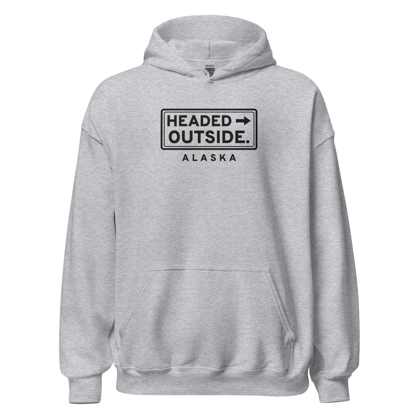Alaska Headed Outside. – Hoodie – Heather Grey