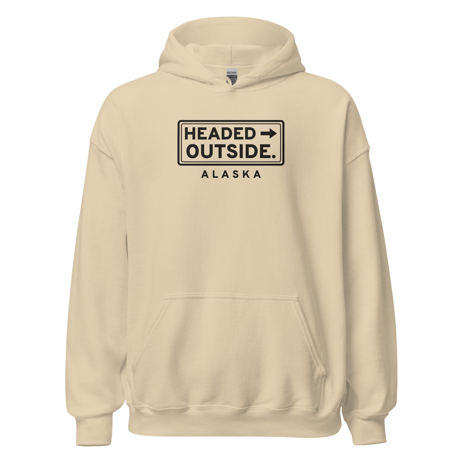 Alaska Headed Outside. – Hoodie – Sand
